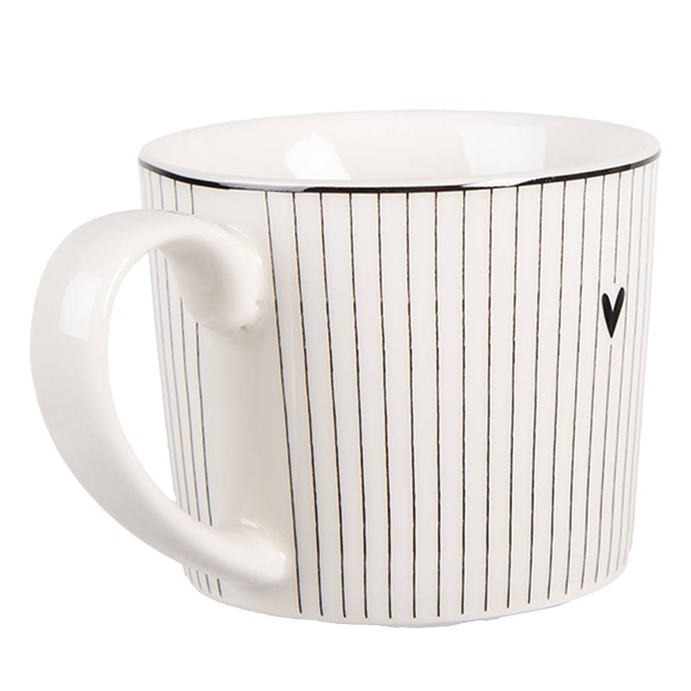 Becher  275 ml, weißes Porzellan, Herzmotiv
