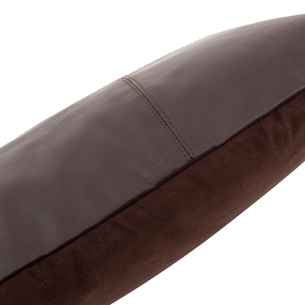 Der Sechspanel-Lederkissenbezug - Choco - 30x50
