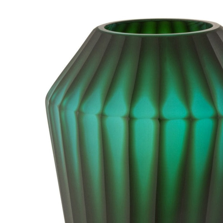J-Line Vase Elisa aus grünem Glas, klein – 33 cm hoch