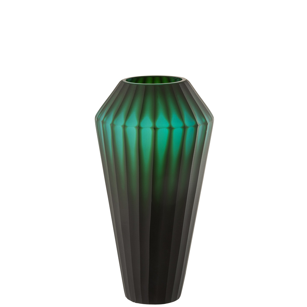 J-Line Vase Elisa aus grünem Glas, klein – 33 cm hoch