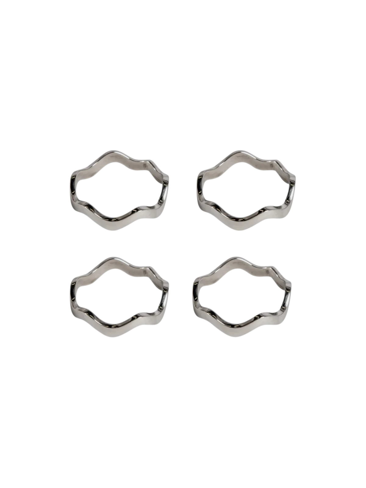 Anna Serviettenringe silber 4er-Set - GUNDT HOME