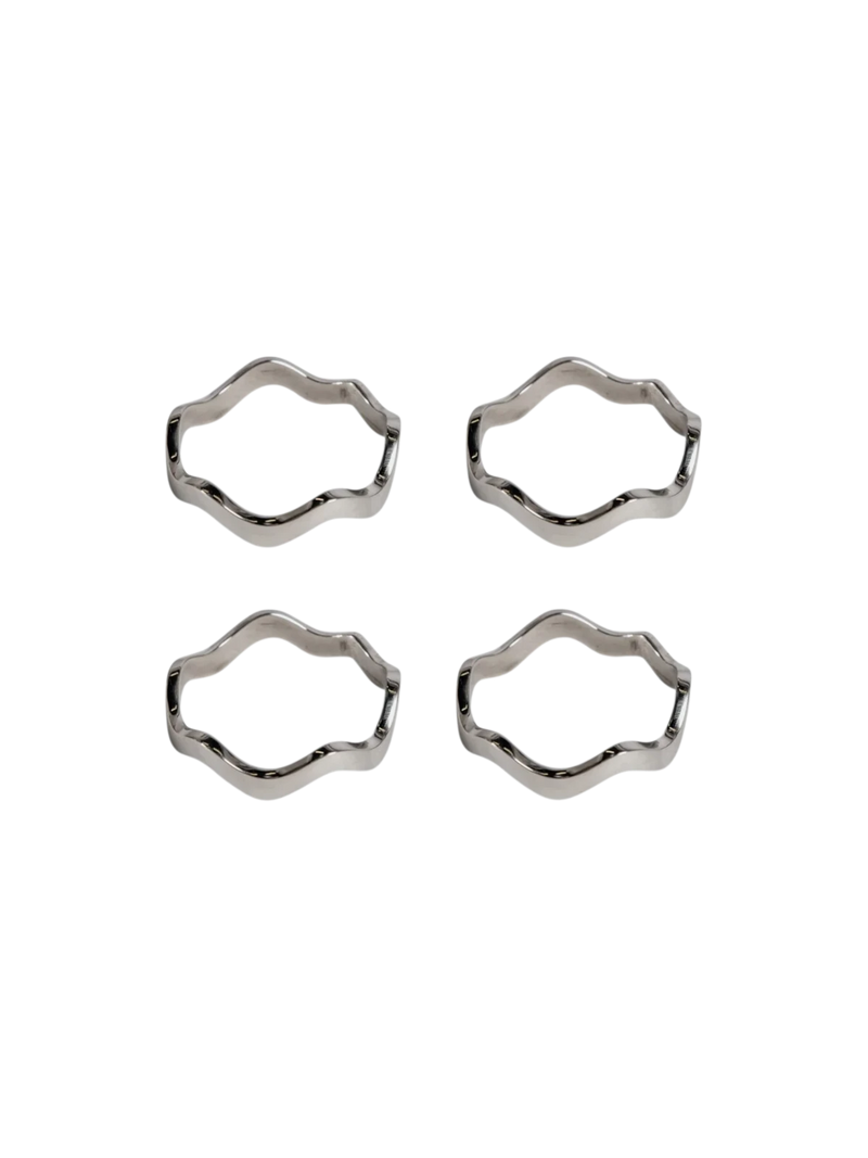 Anna Serviettenringe silber 4er-Set - GUNDT HOME