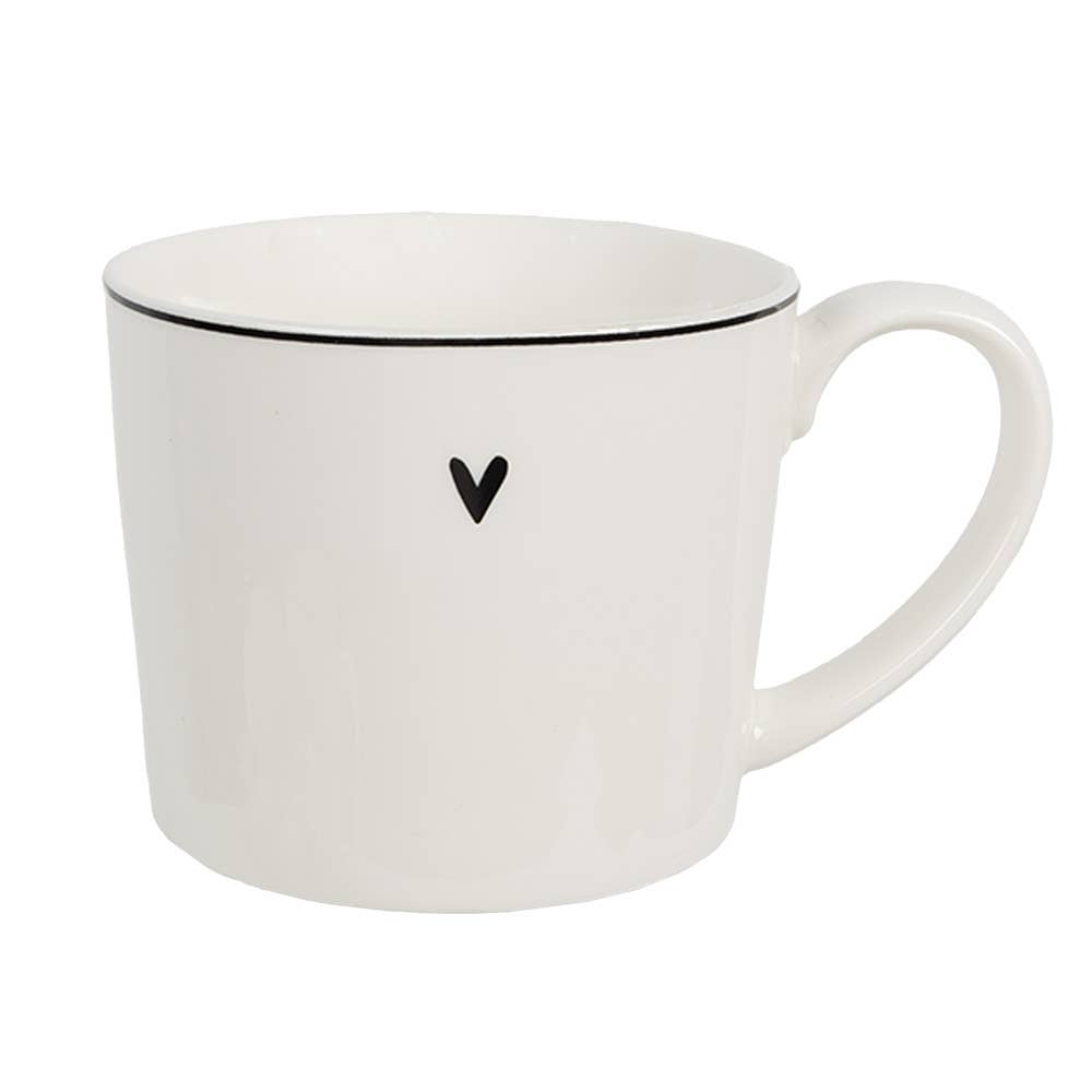 Becher 275 ml Weißes Porzellan Herz-Trinkbecher