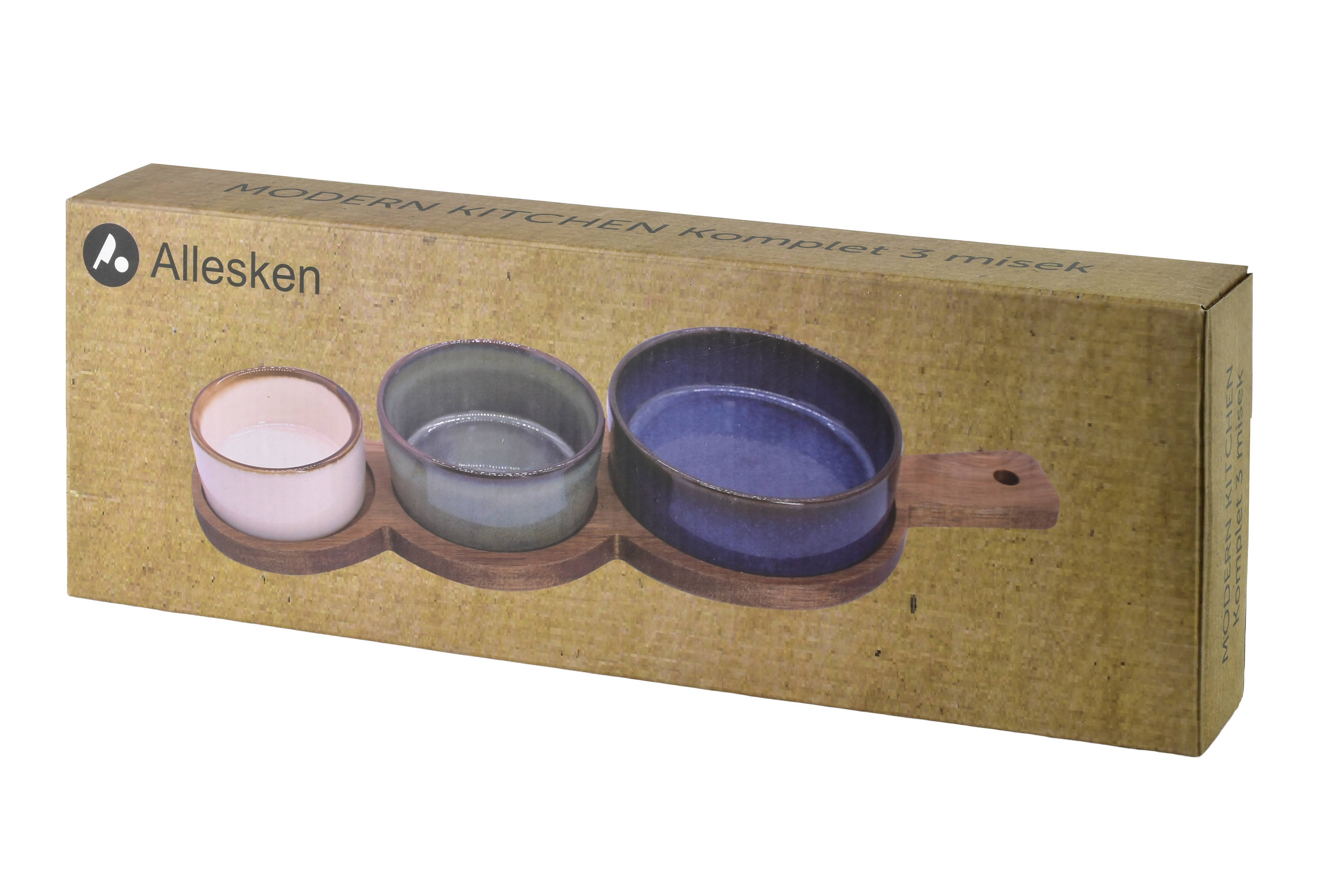 Servierbrett mit Schalen MODERNE KÜCHE: Multicolor / 35×12 cm