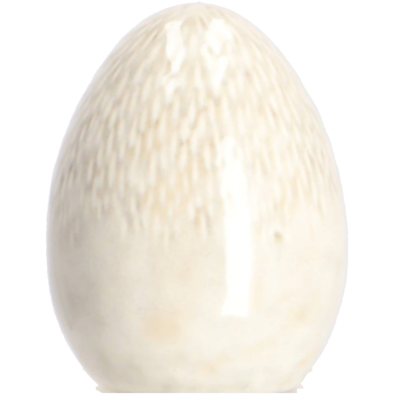 Keramik Ei Anila, D10,5cm, H14cm, Creme Glanz - GUNDT HOME