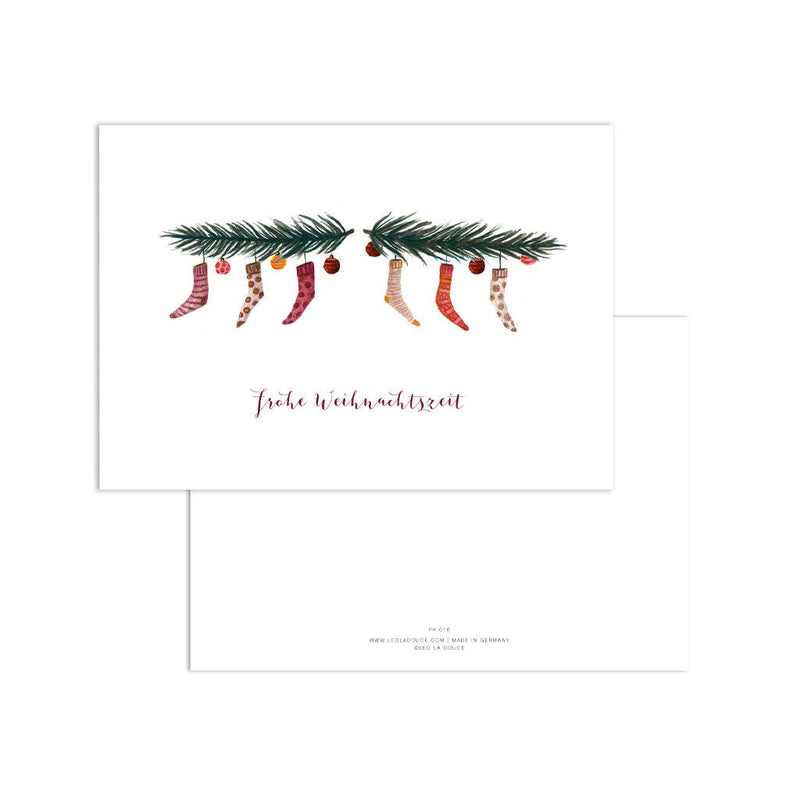 Postkarte - Weihnachtssocken