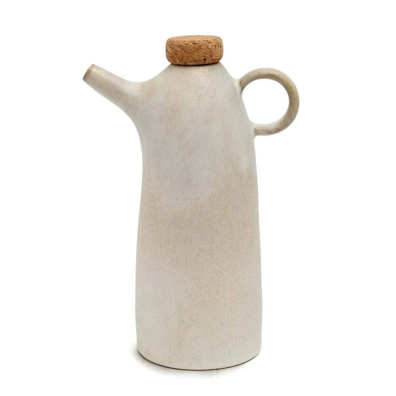 Keramische Olivenölflasche Nr. 78 – Weiß - GUNDT HOME