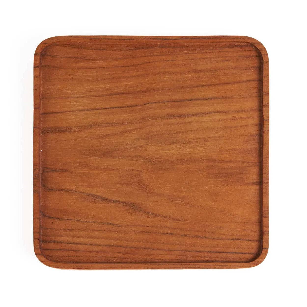 Teak-Holzplatte quadratisch – Natur – Größe S