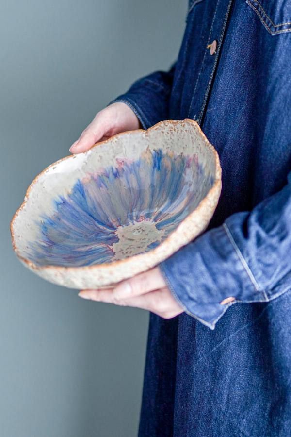 Amalia Schale, Blue, Steingut - GUNDT HOME