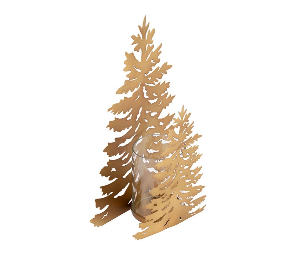 Tannenbaum Kerzenhalter gold