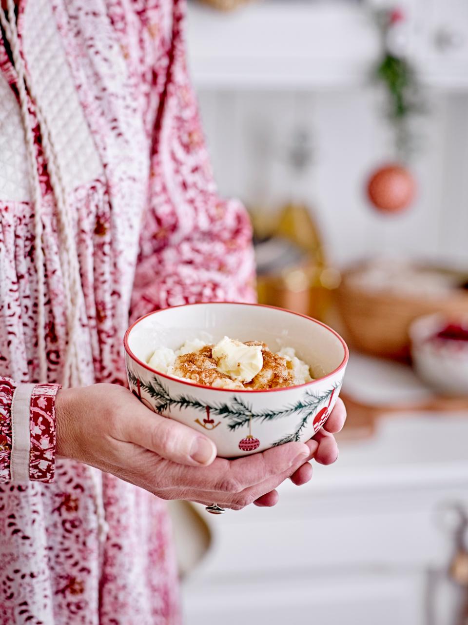 Yule Bowls grün Steingut 2er Set