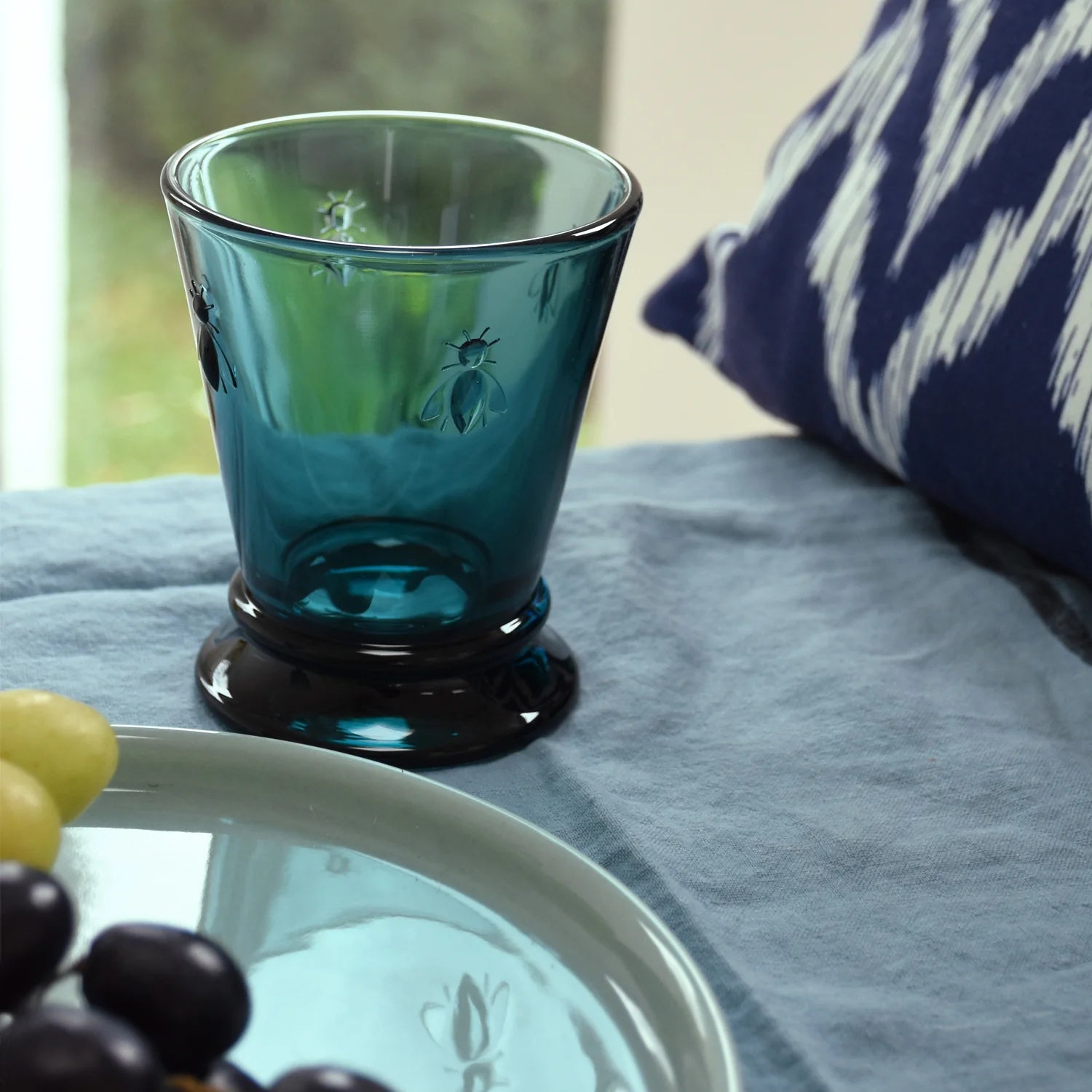 Trinkglas Abeille Blau