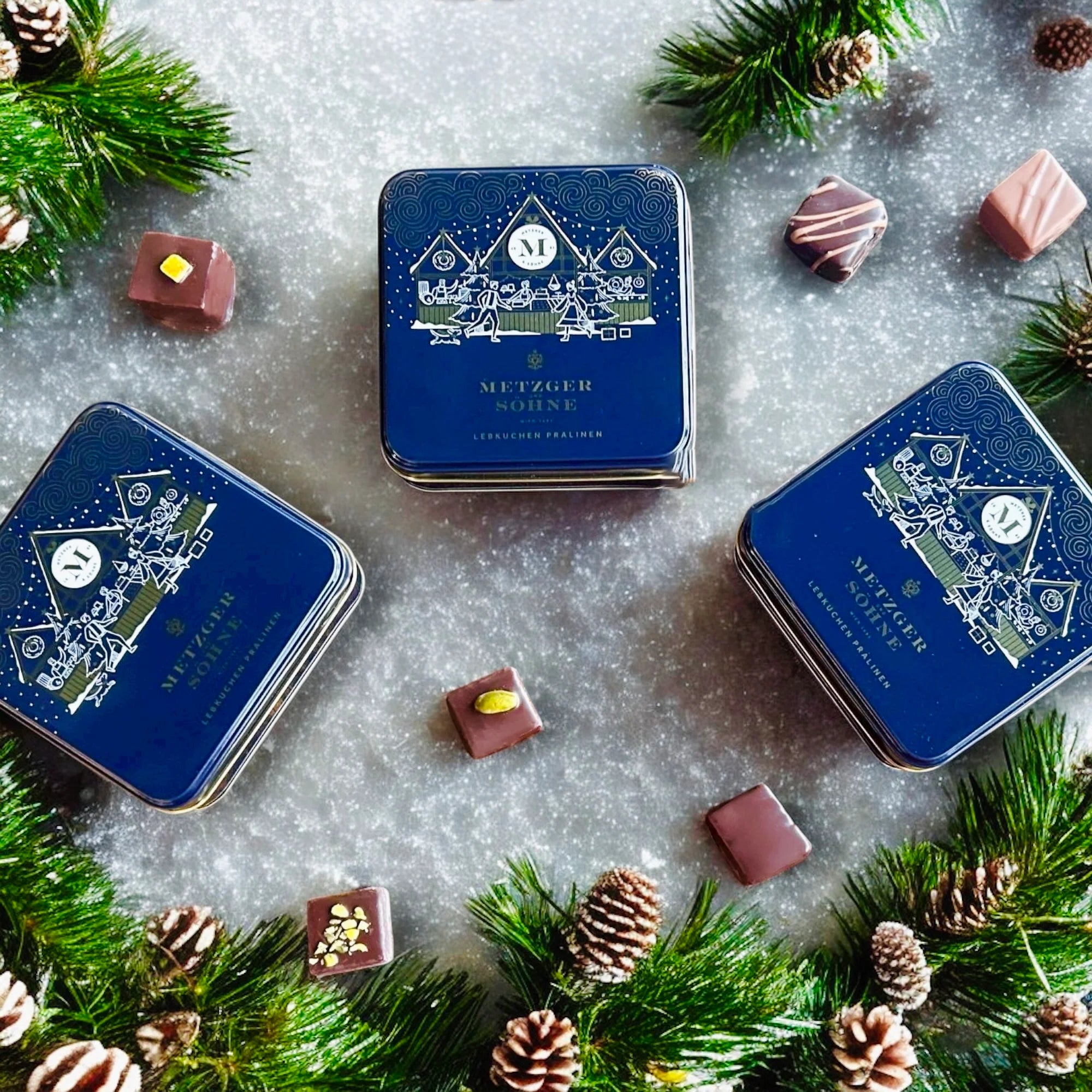 Maggiore Weihnachts Lebkuchen Pralinen Dose - Navy