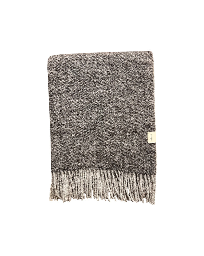 Wolldecke Bicolor mit Fransen Grau/Dunkelgrau - GUNDT HOME