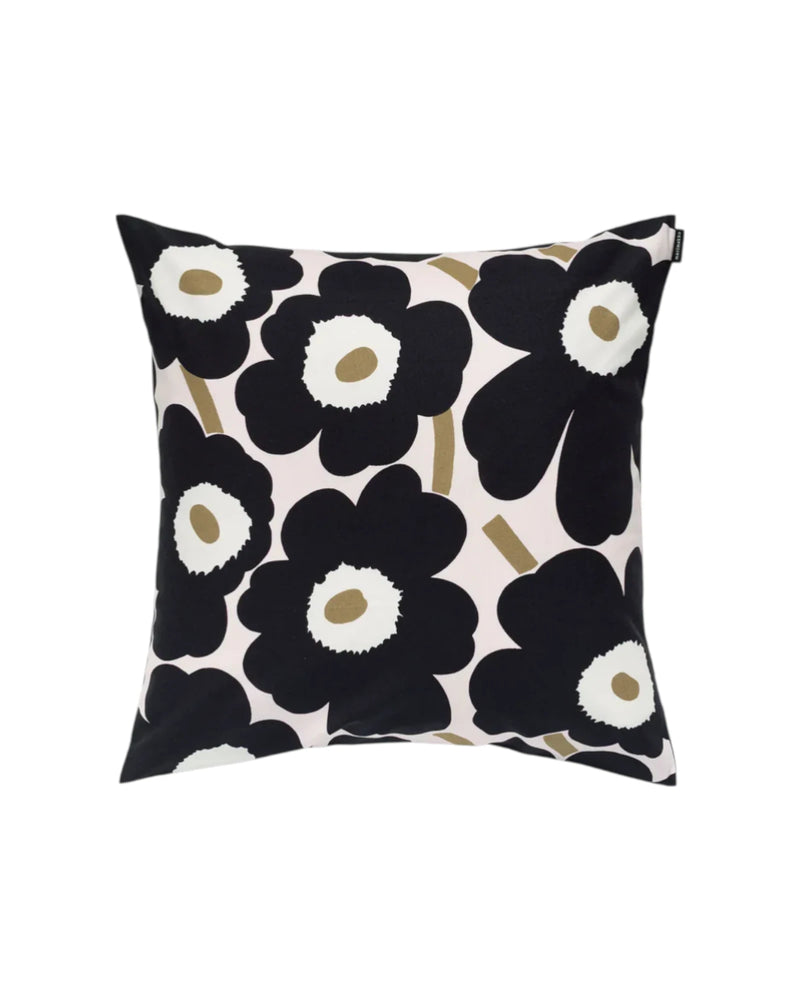 Pieni Unikko Schwarz/Beige Kissenbezug mit Blumen-Design - GUNDT HOME