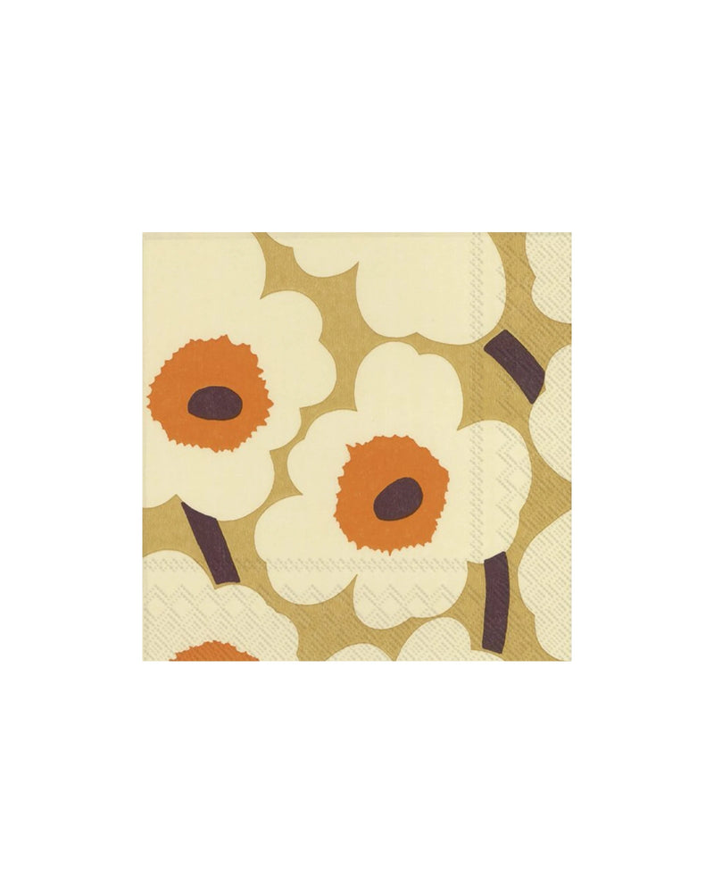 Unikko Gelb-Beige Lunch-Servietten - GUNDT HOME