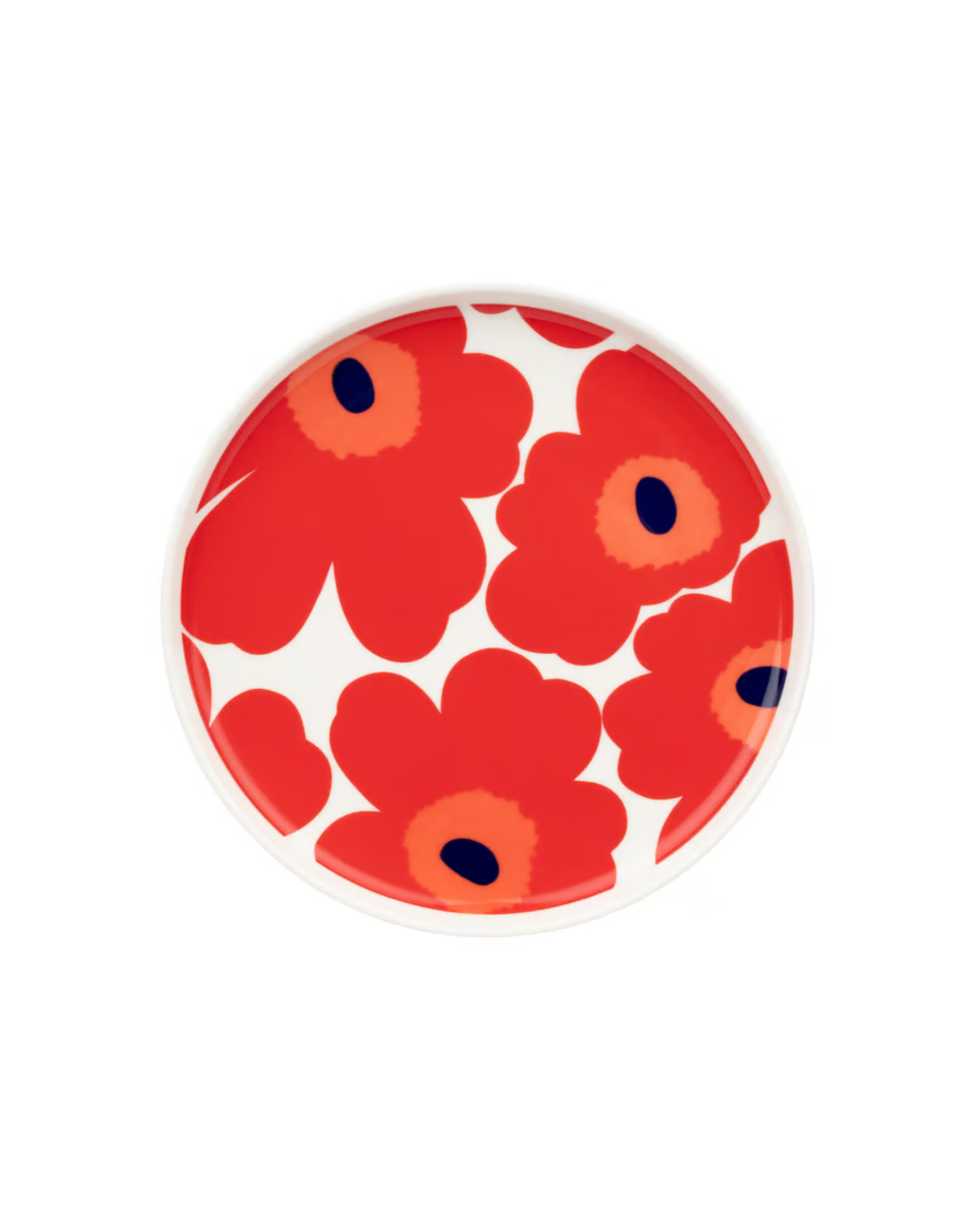 Teller Unikko Koralle/weiß