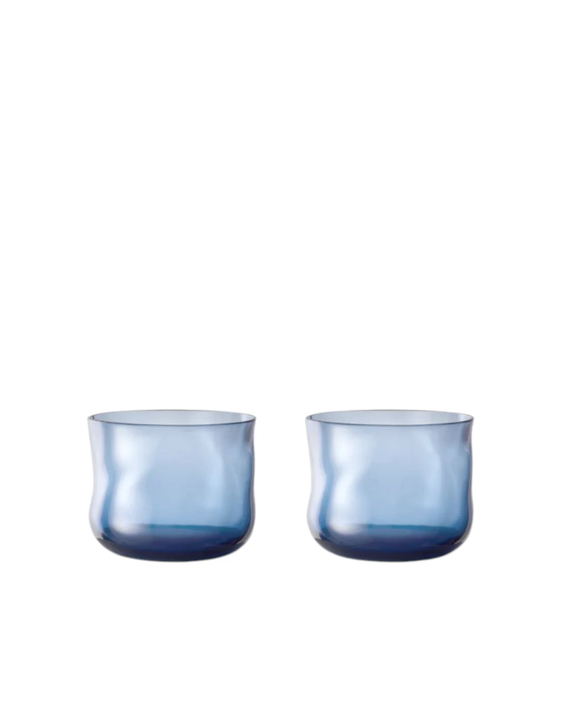 Swirl Glas Midnight - Dunkelblau - 2er Set - GUNDT HOME