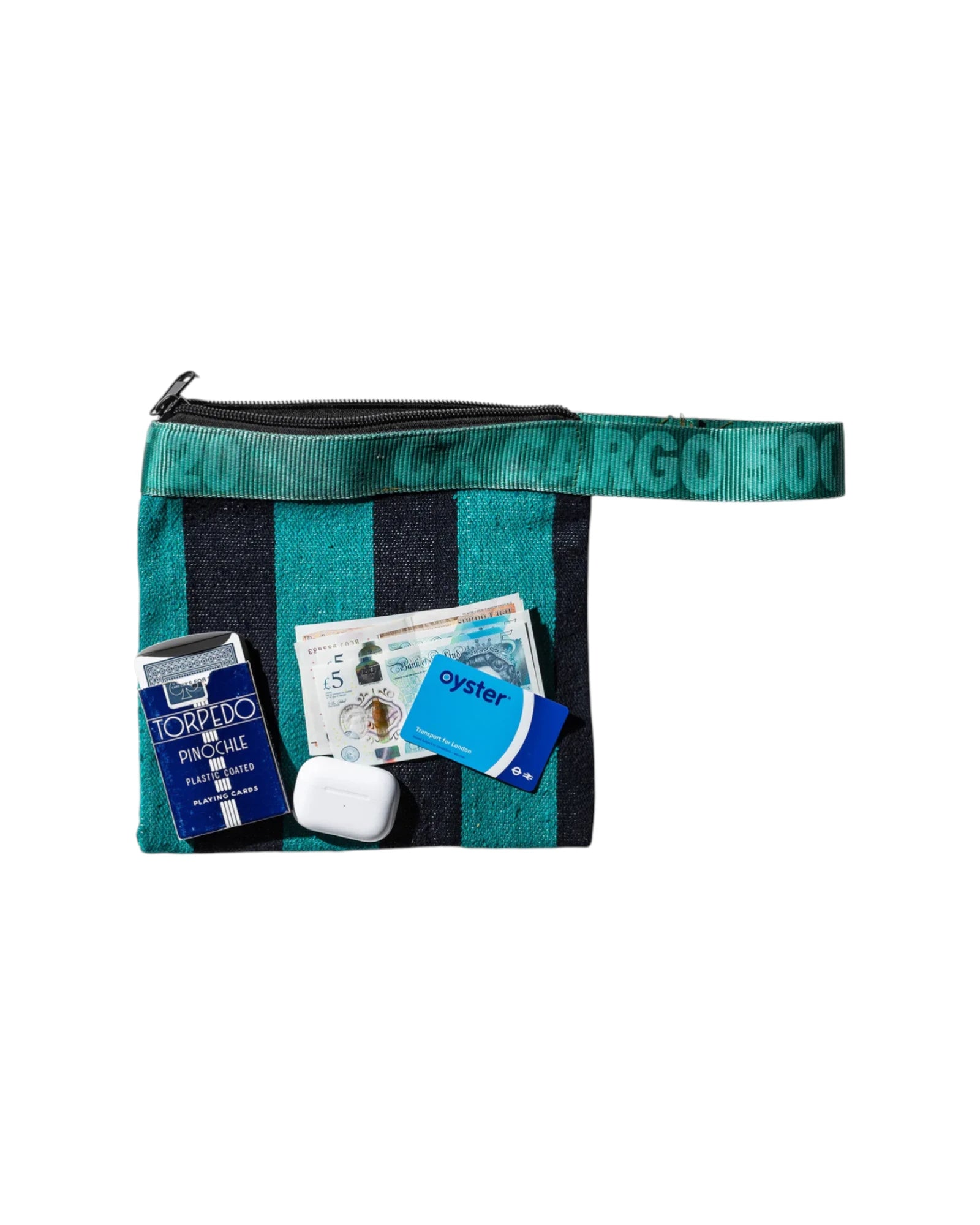 Rug Pouch Turquoise x Navy Blue - GUNDT HOME