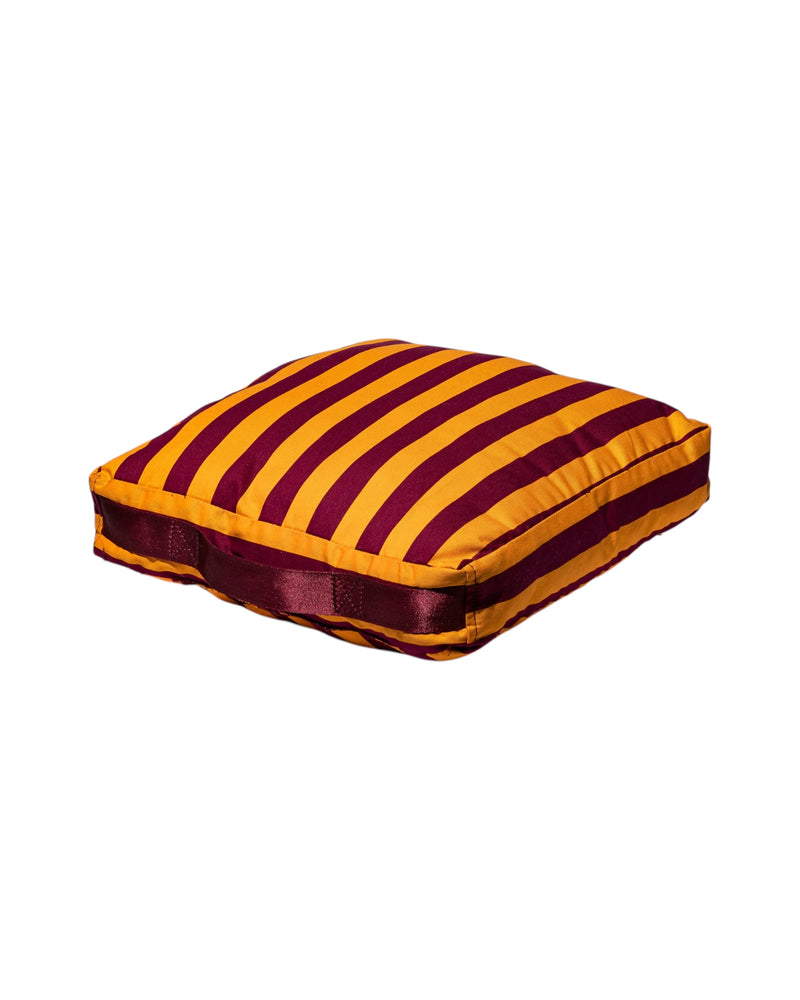 Sitzkissen Gelb x Burgundy gestreift - GUNDT HOME