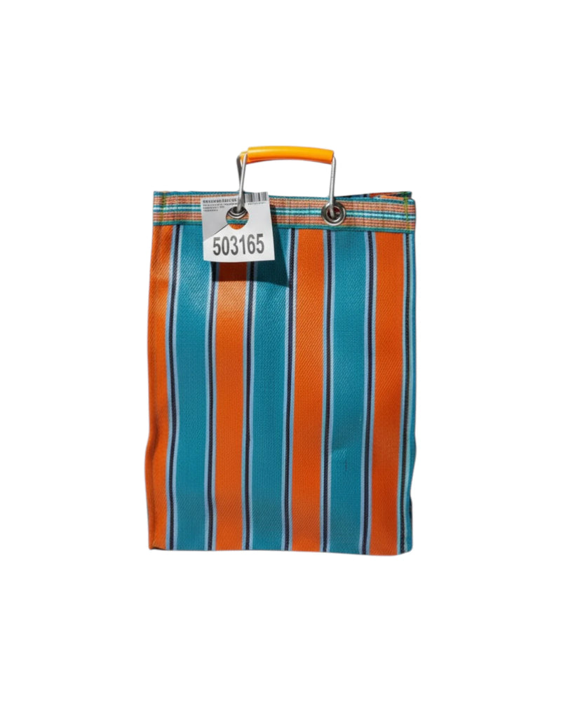 Recycled Plastic Stripe Rect-D15/C Bag Orange x Blue - GUNDT HOME