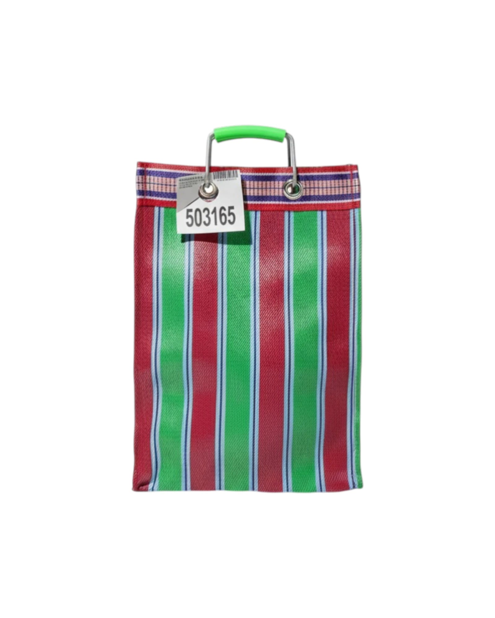 Recycled Plastic Stripe Rect-D15/D Bag Green x Red - GUNDT HOME