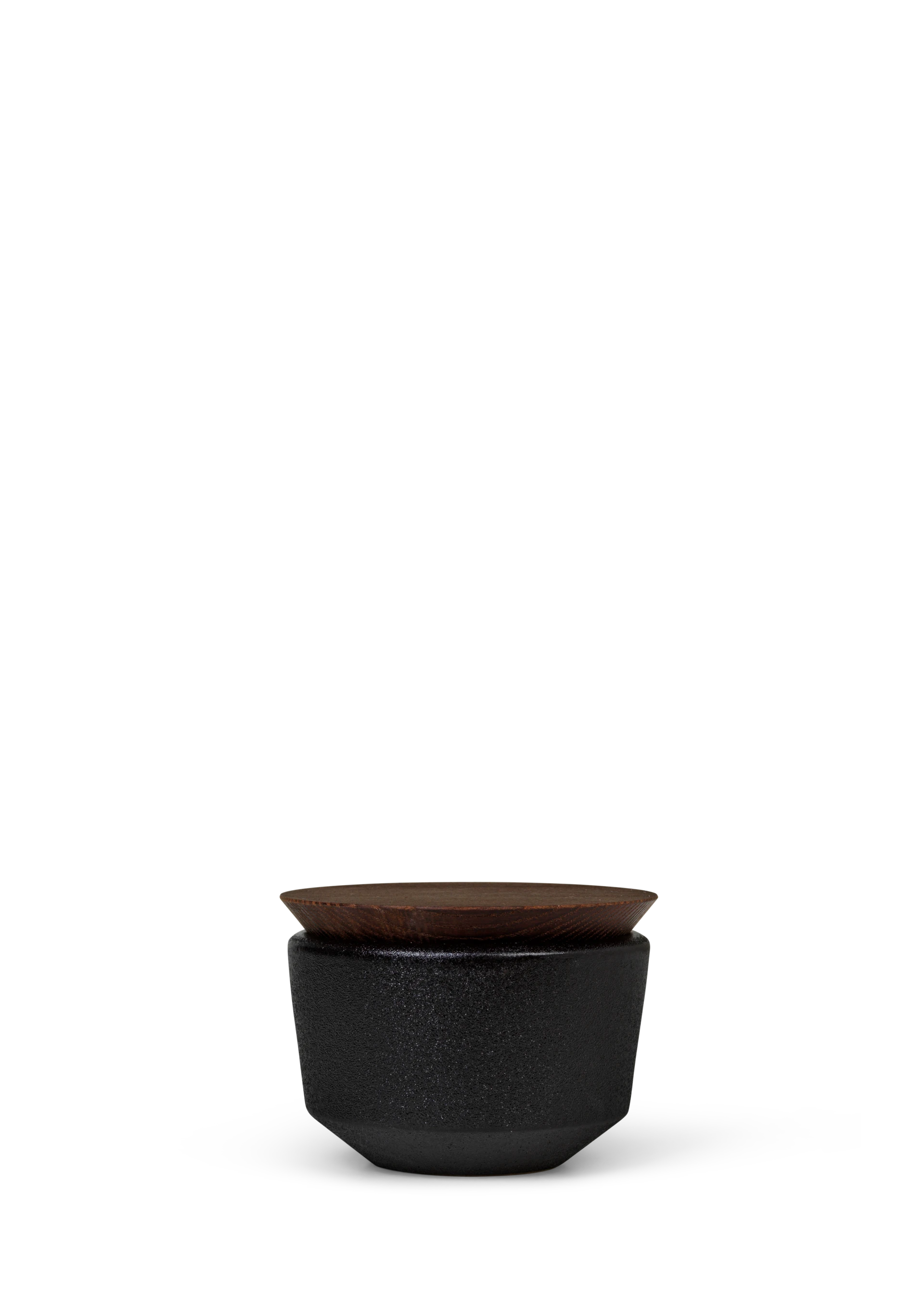 RÅ Salzschale mit Deckel, 150 ml, schwarz