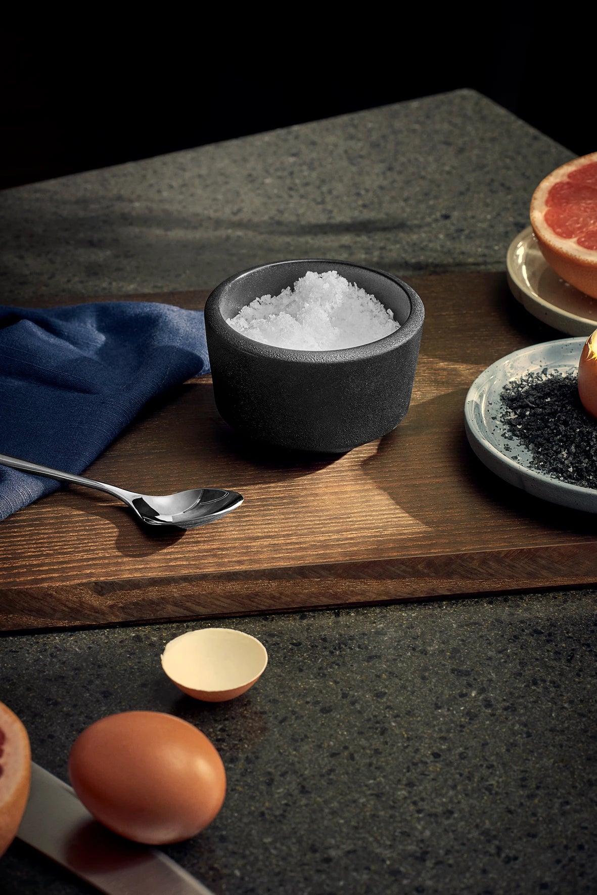 RÅ Salzschale mit Deckel, 150 ml, schwarz