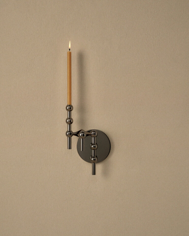 Vase Schwarz Chrom – ikonisches Design für das modulare Kerzenhalter-System - GUNDT HOME