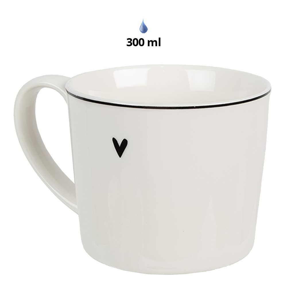 Becher 275 ml Weißes Porzellan Herz-Trinkbecher