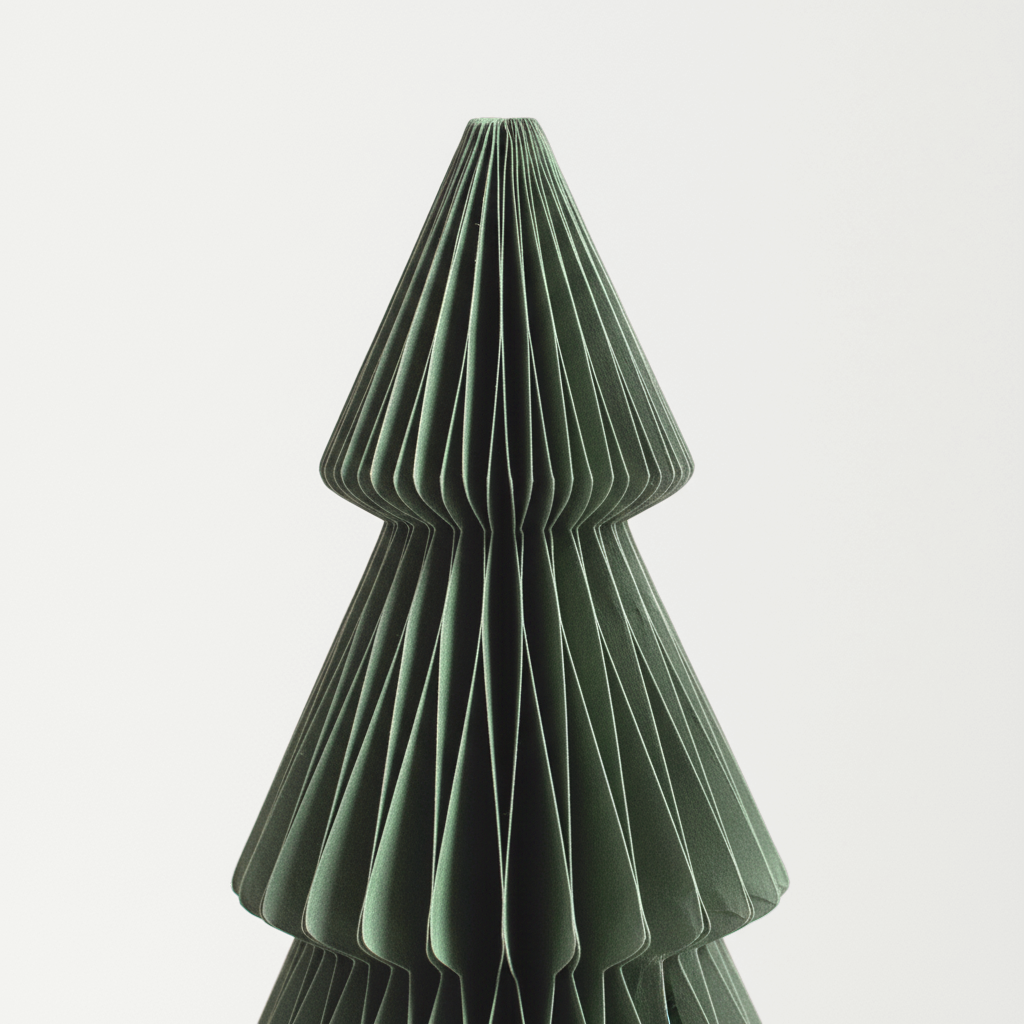 Papier-Weihnachtsbaum Set Offwhite & Grün – 3er & 6er, 15 bis 35 cm: 3er Set - GUNDT HOME