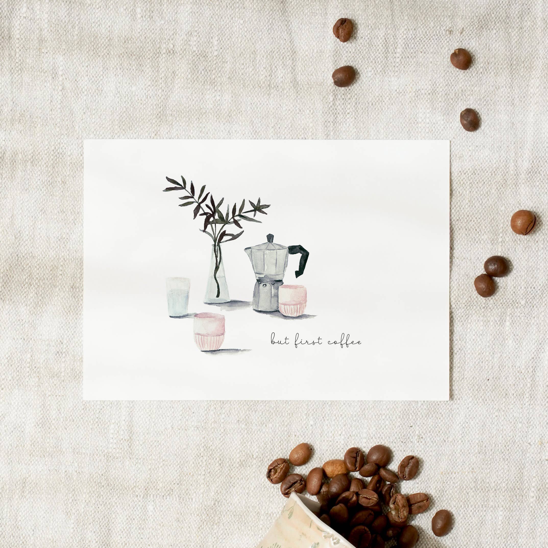 Postkarte - But first coffee - GUNDT HOME