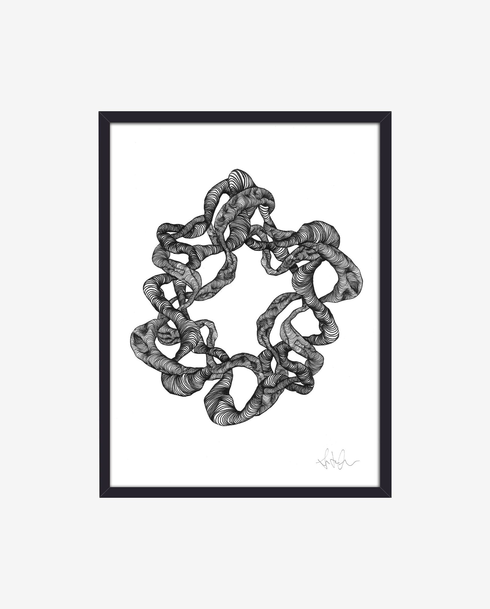 WREATH illustration - black frame