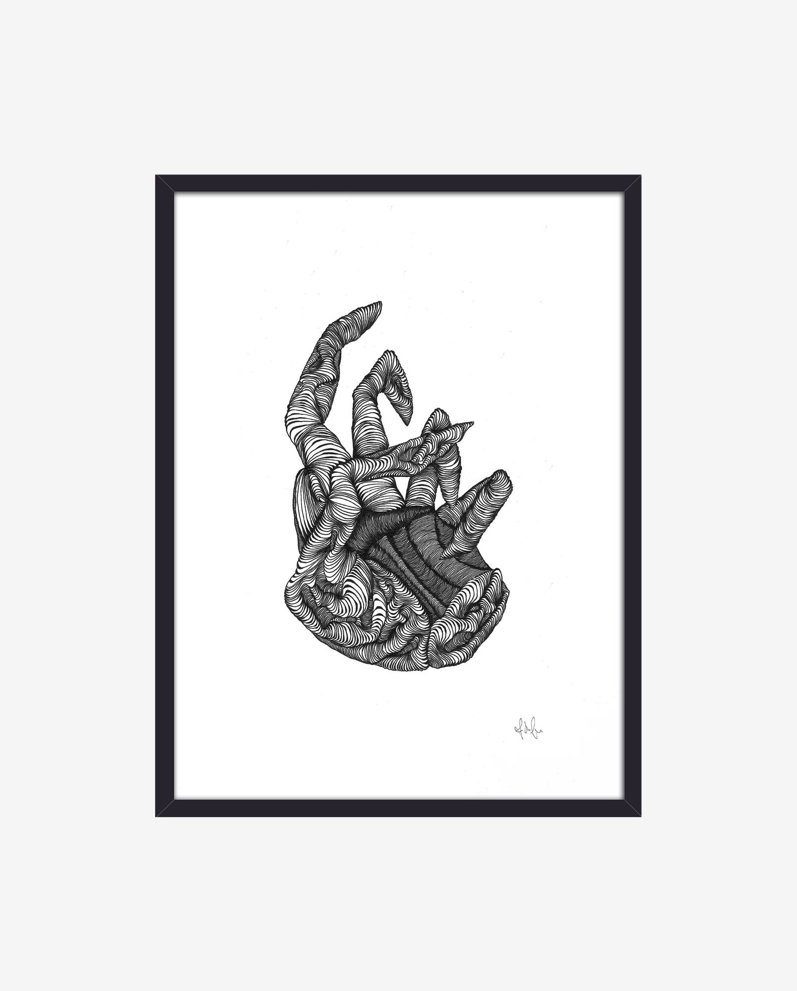 HAND illustration - black frame