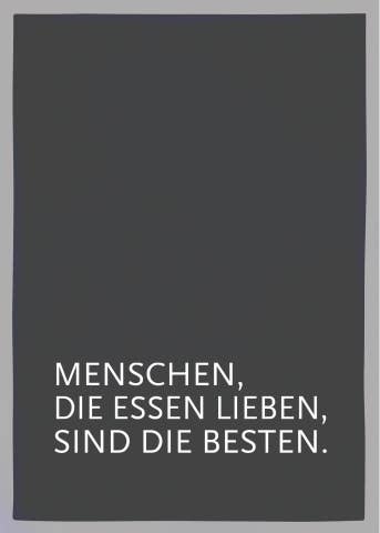Geschirrtuch grau, MENSCHEN DIE ESSEN LIEBEN SIND DIE BESTEN