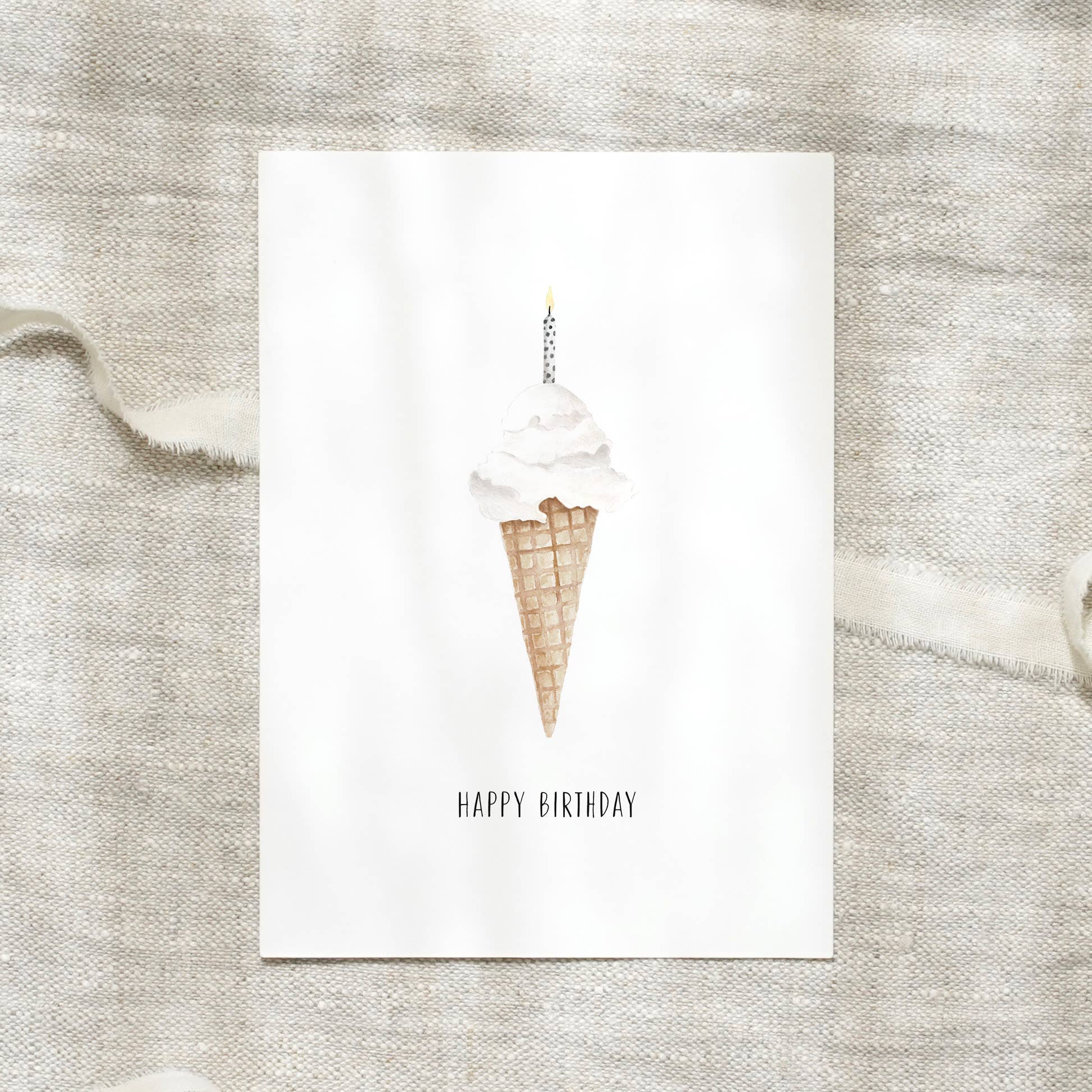 Postkarte - Ice cream candle