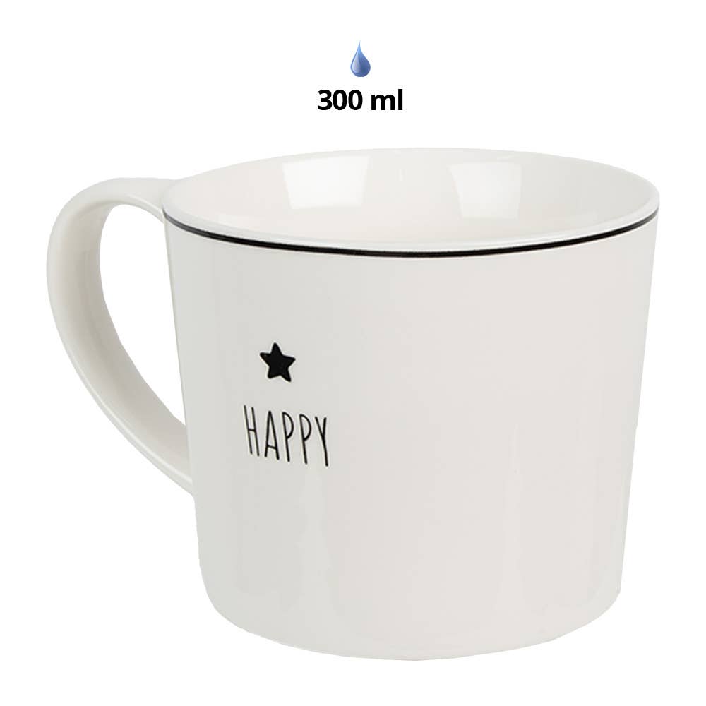 Becher 275 ml Weißes Porzellan Stern Trinkbecher