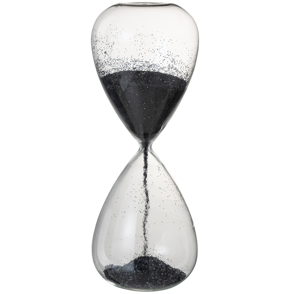 J-Line Hourglass Pearls Glas schwarz extra groß