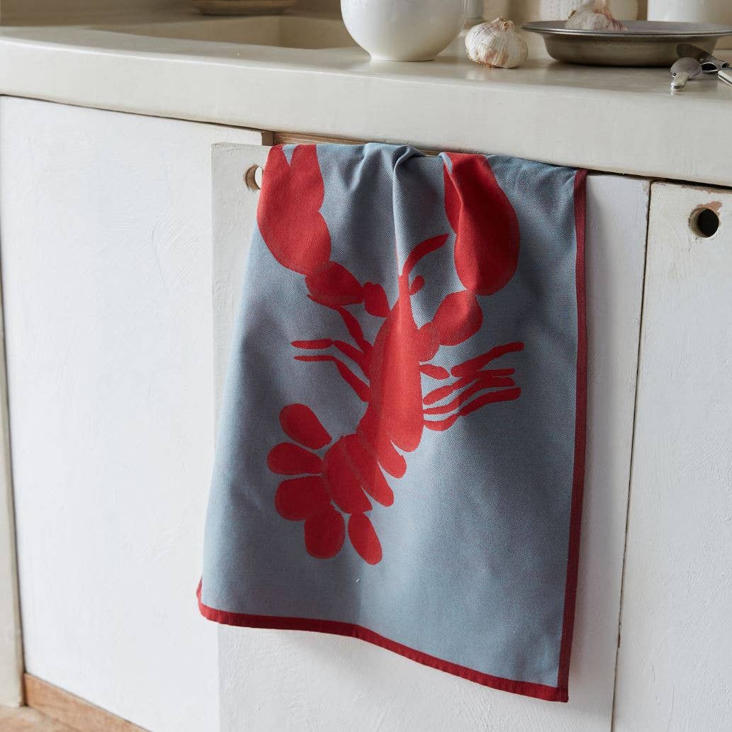 Geschirrtuch Bonne pêche blau: 50x70 cm - GUNDT HOME