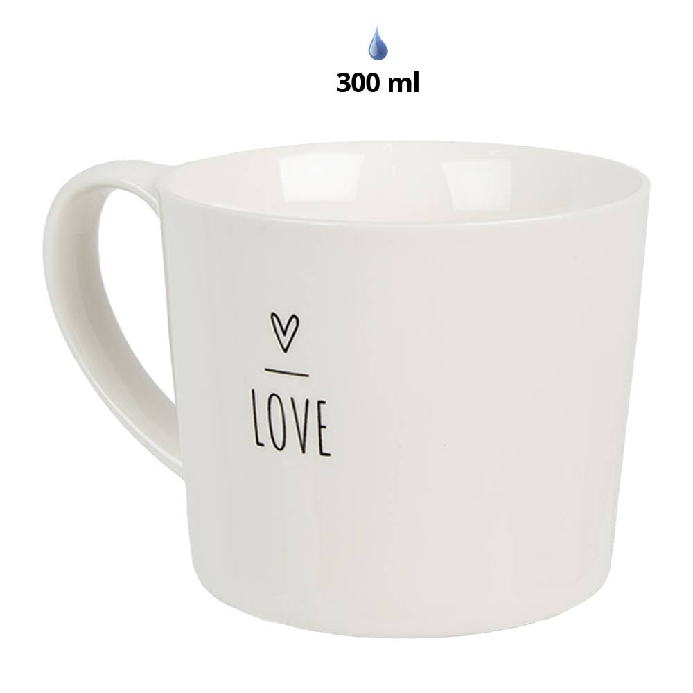 Becher mit Herz, 275 ml, weißes Porzellan