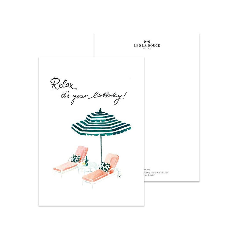 Postkarte - Relax, it's your birthday - GUNDT HOME