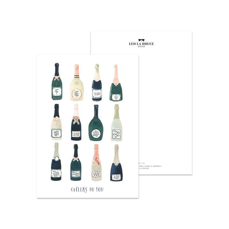 Postkarte - Cheers | Champagne - GUNDT HOME