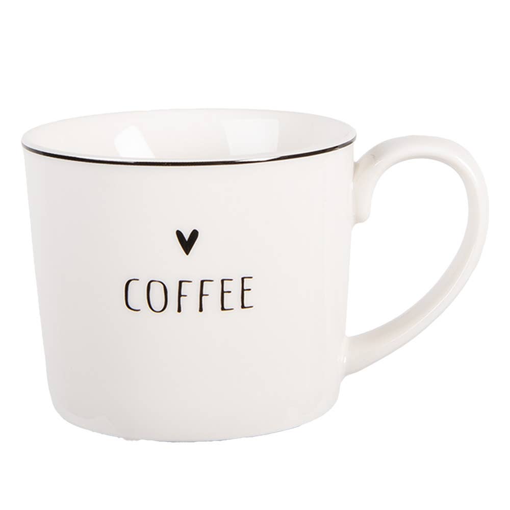 Becher 275 ml, weißes Porzellan, Herz