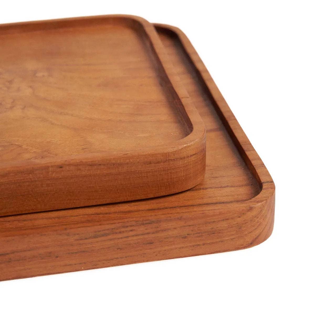 Teak-Holzplatte quadratisch – Natur – Größe S