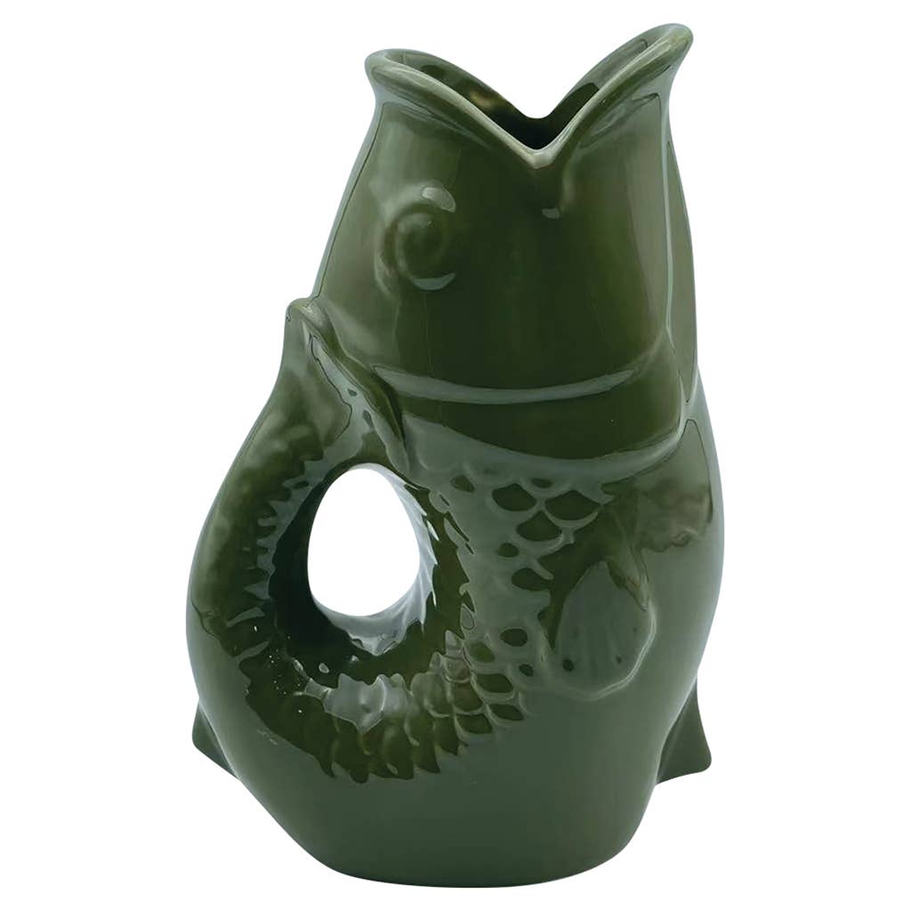 Fischkannenvase GM Khaki L16,5 P11 H25,3 cm - GUNDT HOME