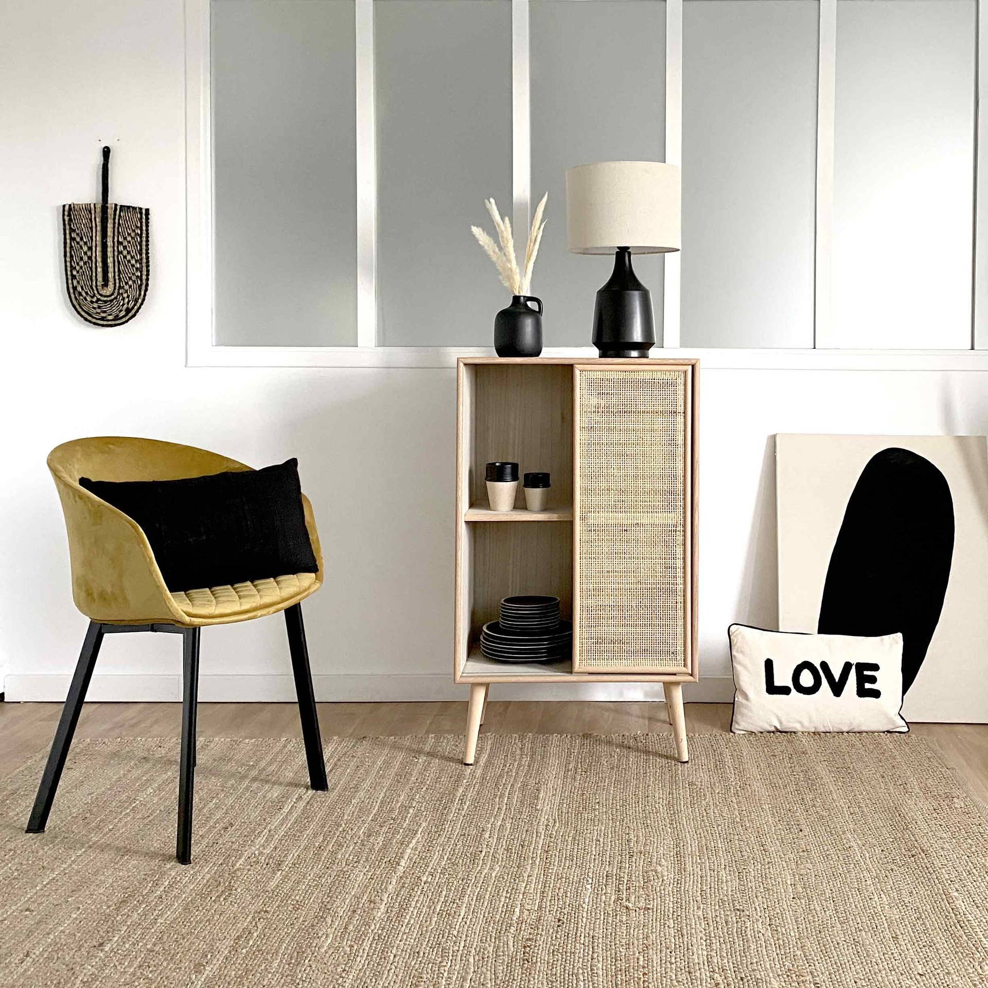 Opjet Paris Love Kissen aus natürlichem Canvas 30 x 50 cm - GUNDT HOME