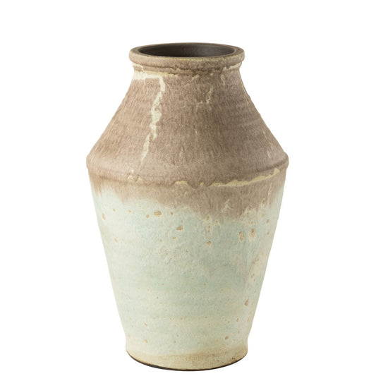 J-Line Vase Schöne Keramik Aqua Grau Groß