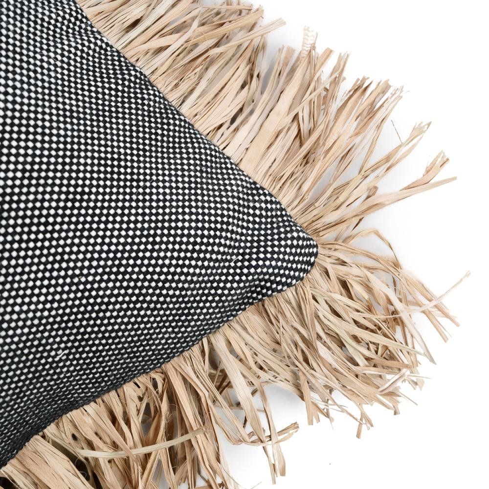 Bonita-Kissenbezug aus Baumwolle – Naturschwarz – 30 x 50 cm