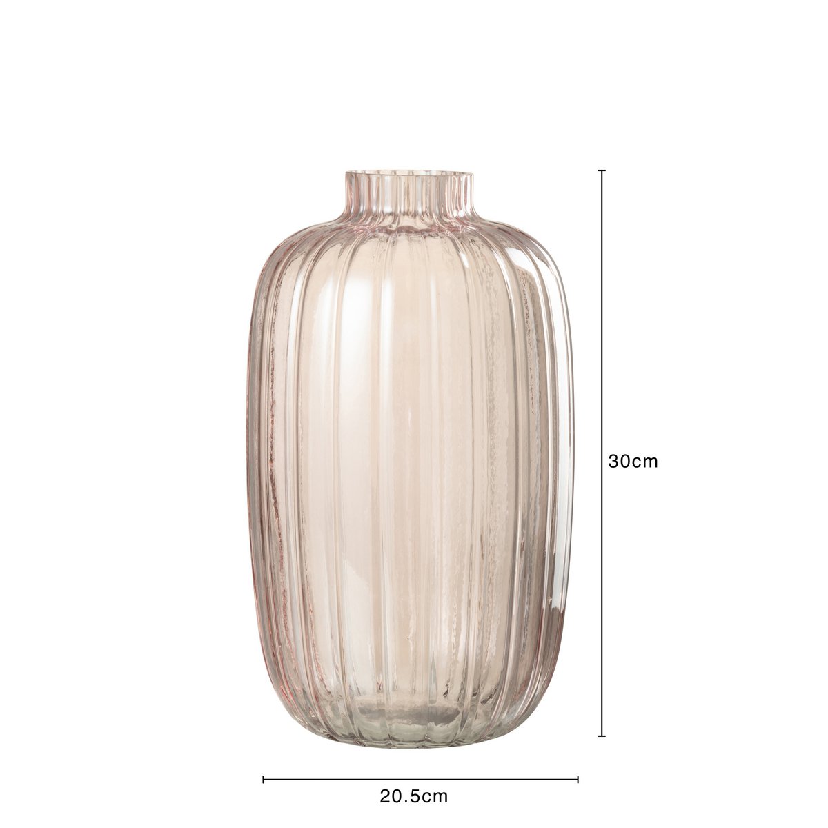 J-Line Vase Stripes Glas Pink Groß – 30 cm hoch