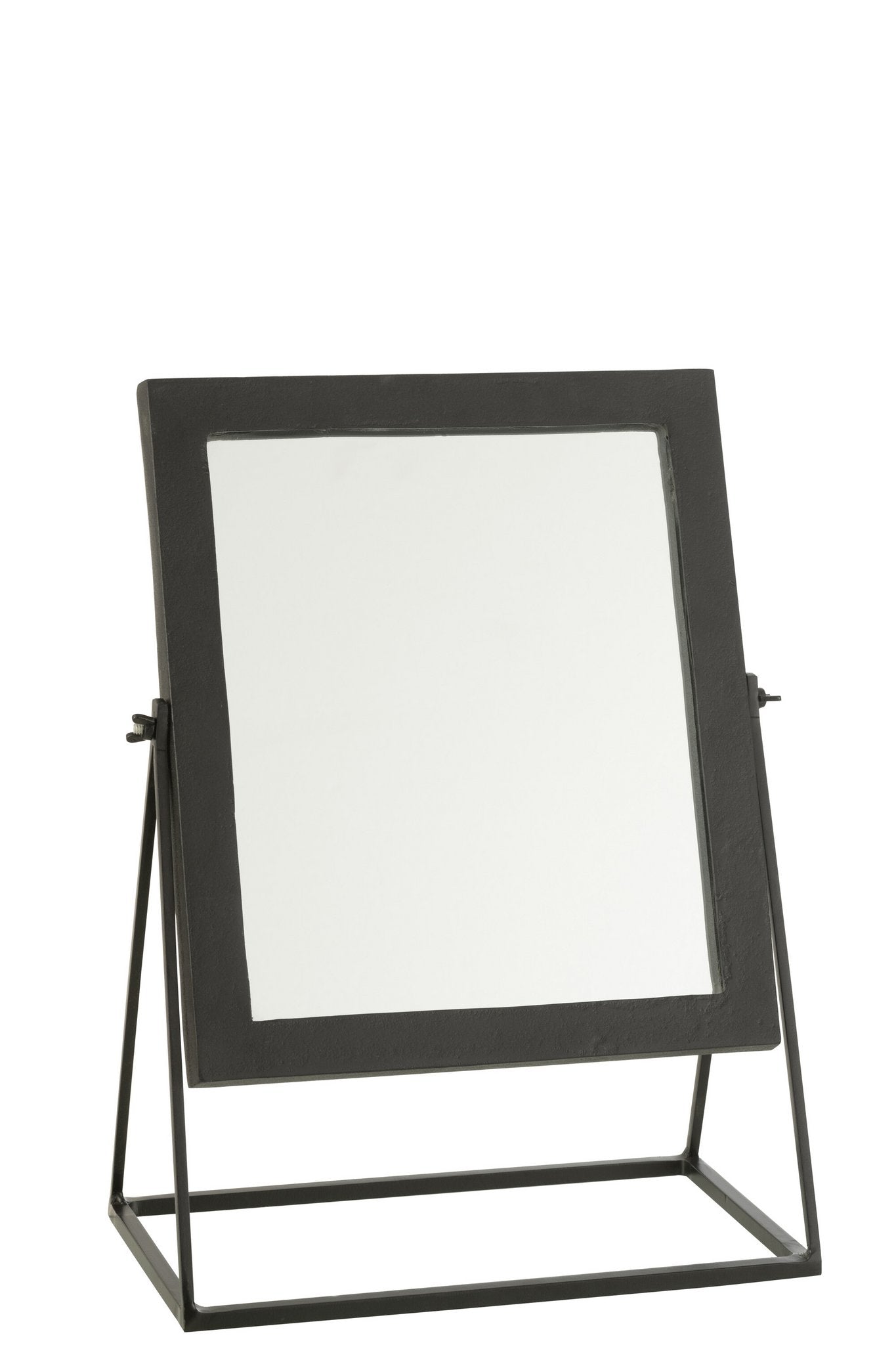 J-Line Spiegel Quadratisch auf Fuß Metall Schwarz - Wandspiegel 34 x 20 cm